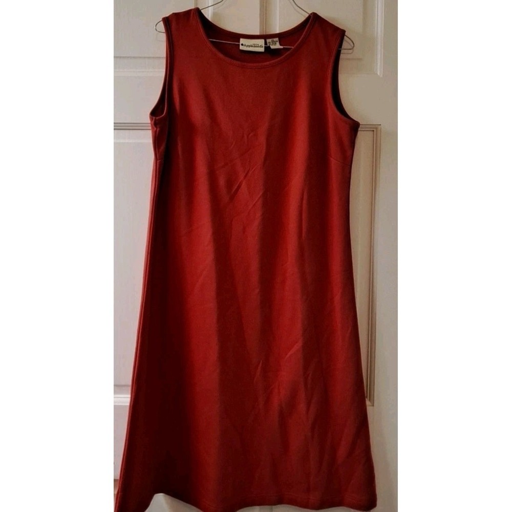 Appleseeds Womens Sleeveless Petite Small Dress Kneelength Red